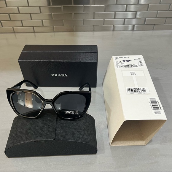 NEW Prada Oversized Square Sunglasses - Black - Picture 2 of 14